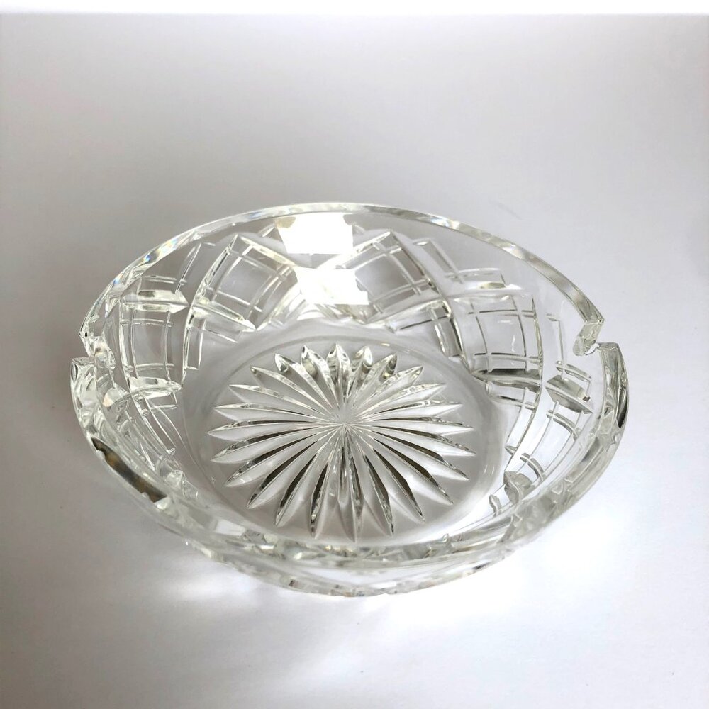 Beautiful Lenox Cut Lead Crystal Ash Tray 5”
